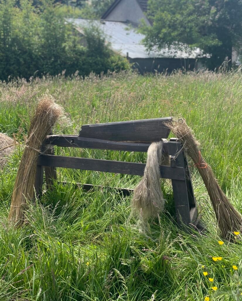 A Flax Break is a traditional tool for breaking flax