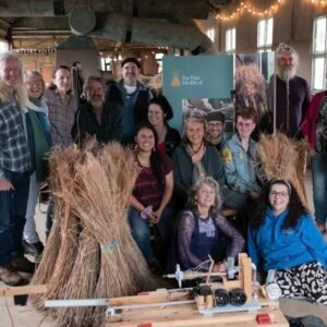Group of people at a farm event
